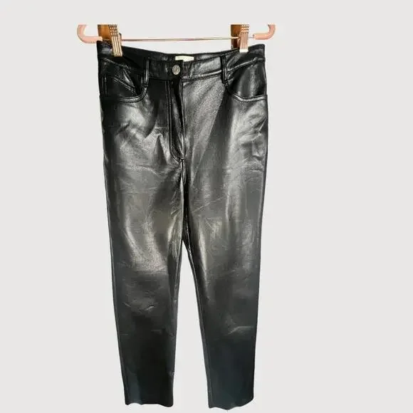Aritzia Wilfred The Melina™ Pant High-Waisted Vegan Leather Straight Leg Pants - Picture 3 of 7